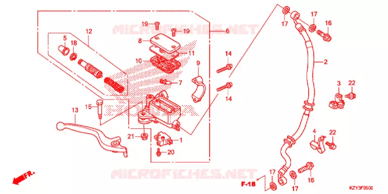 MAITRE CYLINDRE DE FREIN AVANT Honda SCOOTER 150 PCX 2013  WW150C