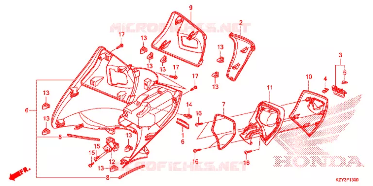 PROTEGE JAMBES Honda SCOOTER 150 PCX 2012  WW150C