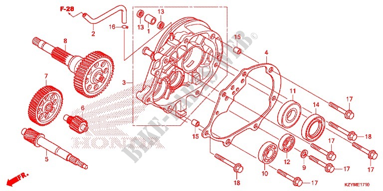 BOITE DE VITESSES pour Honda PCX 150 WHITE, RED SEAT de 2014