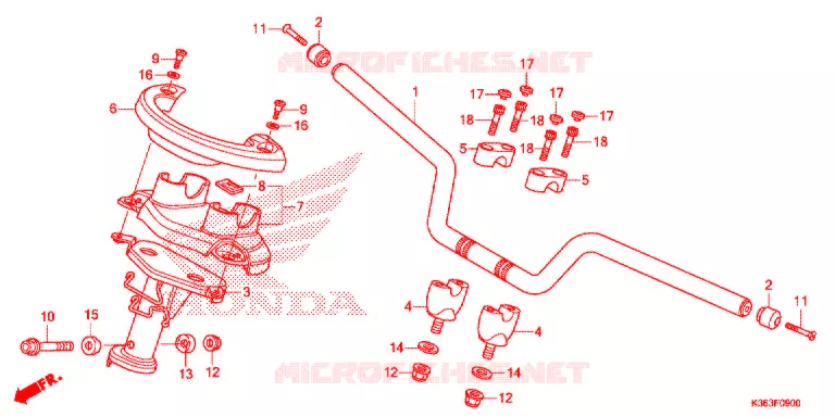 GUIDON - CARENAGE Honda SCOOTER 150 PCX 2015  WW150F
