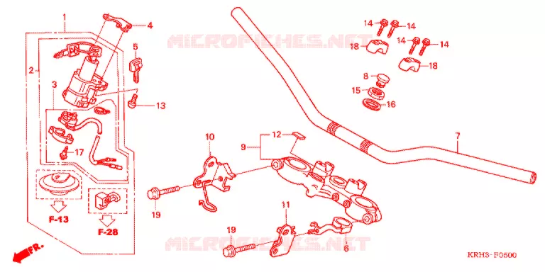 GUIDON - TE DE FOURCHE Honda MOTO 125 XR 2011  XR125LEKB
