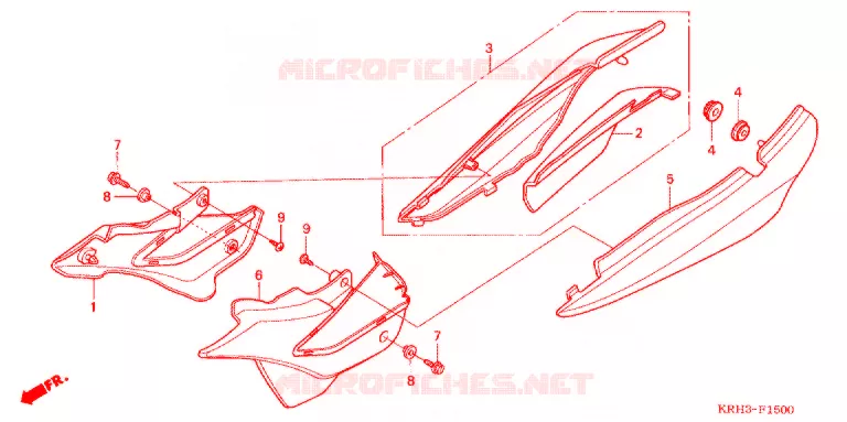 COUVERCLES LATERAUX Honda MOTO 125 XR 2011  XR125LEKB