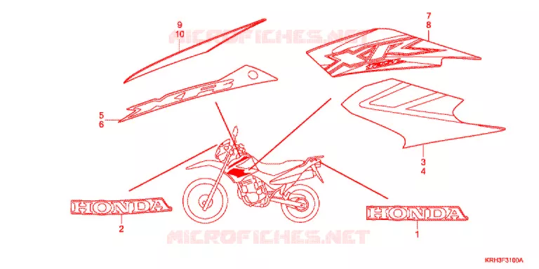 AUTOCOLLANTS Honda MOTO 125 XR 2013  XR125LEKB