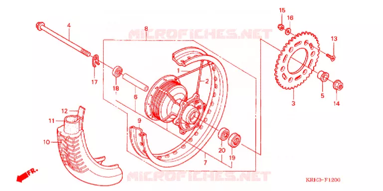 ROUE ARRIERE Honda MOTO 125 XR 2011  XR125LEKB