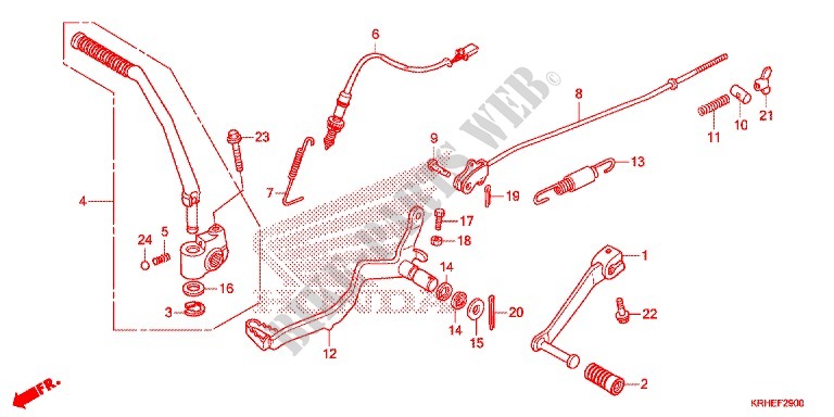 PEDALE pour Honda XR 125 L ARRANQUE ELÉCTRICO 3LA de 2012