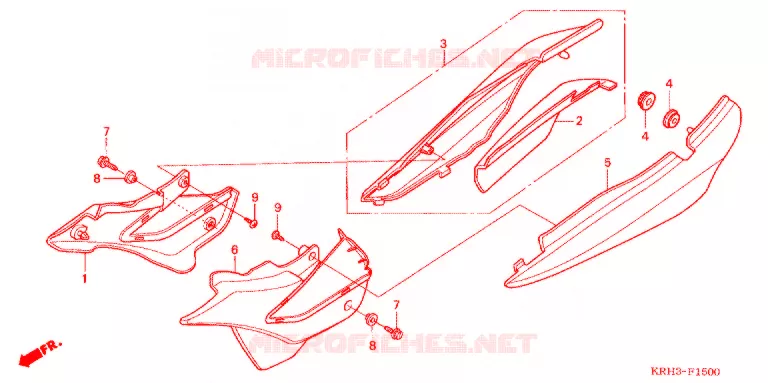 COUVERCLES LATERAUX Honda MOTO 125 XR 2011  XR125LKB