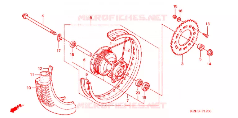 ROUE ARRIERE Honda MOTO 125 XR 2011  XR125LKB