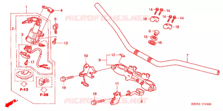 GUIDON - TE DE FOURCHE Honda MOTO 125 XR 2011  XR125LKB