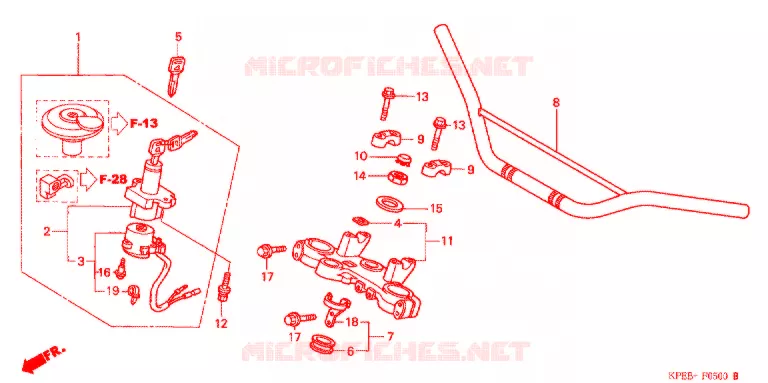 GUIDON - TE DE FOURCHE Honda MOTO 250 XR 2003  XR250LS3