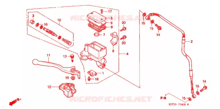 MAITRE CYLINDRE DE FREIN AVANT Honda MOTO 250 XR 2003  XR250LS3