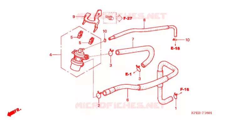 VALVE DE COMMANDE D'INJECTION D'AIR Honda MOTO 250 XR 2003  XR250LS3