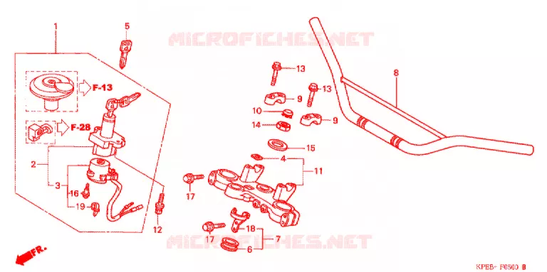 GUIDON - TE DE FOURCHE Honda MOTO 250 XR 2003  XR250LS3
