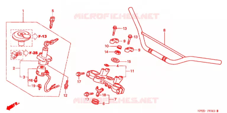 GUIDON - TE DE FOURCHE Honda MOTO 250 XR 2003  XR250LSC3