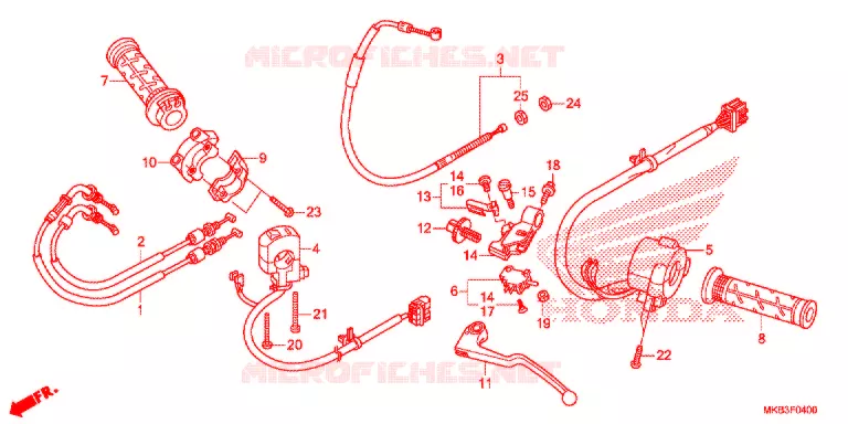 LEVIER DE GUIDON - CABLE - COMMODO Honda MOTO 1000 CBR 2015  CBR1000SAF