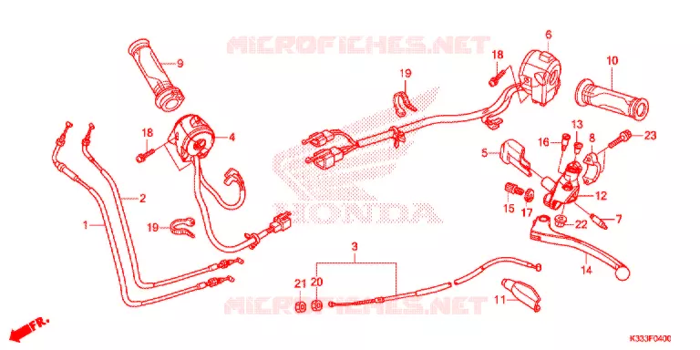 LEVIER DE GUIDON - CABLE - COMMODO Honda MOTO 250 CBR 2015  CBR250RF
