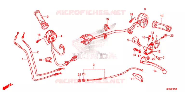 LEVIER DE GUIDON - CABLE - COMMODO Honda MOTO 250 CBR 2015  CBR250RF