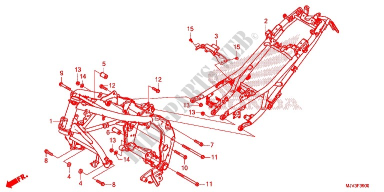 CADRE pour Honda CBR 500 R TRICOLOR de 2015