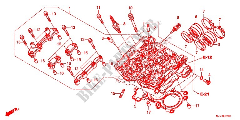 CULASSE pour Honda CBR 500 R TRICOLOR de 2015