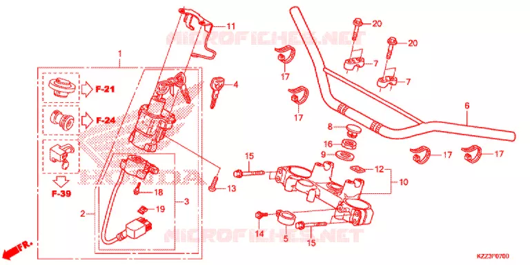 GUIDON - TE DE FOURCHE Honda MOTO 250 CRF 2015  CRF250LF