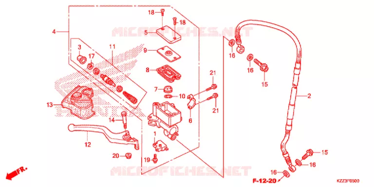 MAITRE CYLINDRE DE FREIN AVANT Honda MOTO 250 CRF 2015  CRF250LF