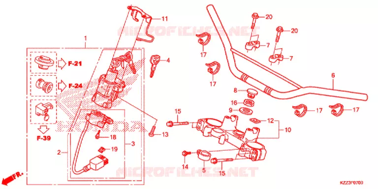 GUIDON - TE DE FOURCHE Honda MOTO 250 CRF 2016  CRF250LF