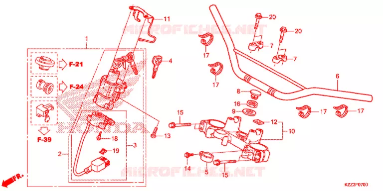 GUIDON - TE DE FOURCHE Honda MOTO 250 CRF 2016  CRF250LF