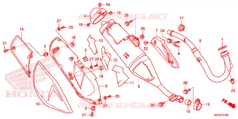 SILENCIEUX D'ECHAPPEMENT Honda MOTO 250 CRF 2015  CRF250LF