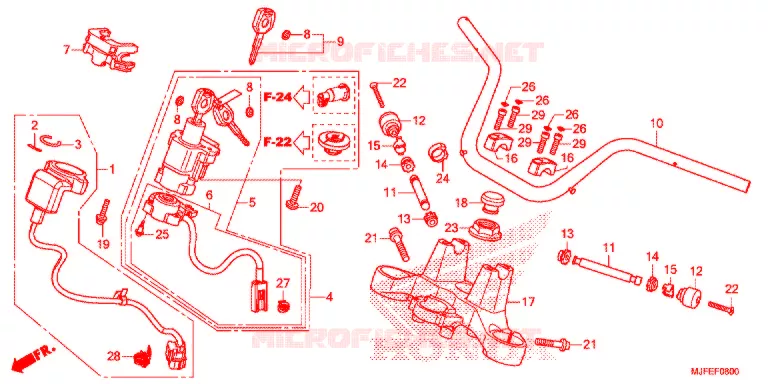 GUIDON - TE DE FOURCHE Honda MOTO 700 CTX 2015  CTX700NAF