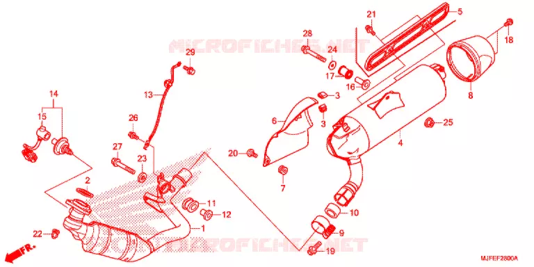 SILENCIEUX D'ECHAPPEMENT Honda MOTO 700 CTX 2016  CTX700NDF