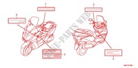 ETIQUETTE DE PRECAUTIONS (FJS600A9 2KO) pour Honda SILVER WING 600 ABS de 2009