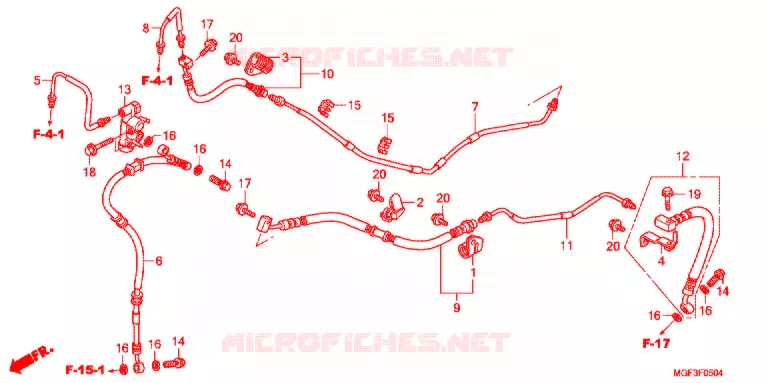 DURITE DE FREIN ARRIERE (FJS600A9-2KO/FJS600AB) Honda SCOOTER 600 SILVERWING 2009  FJS600A9