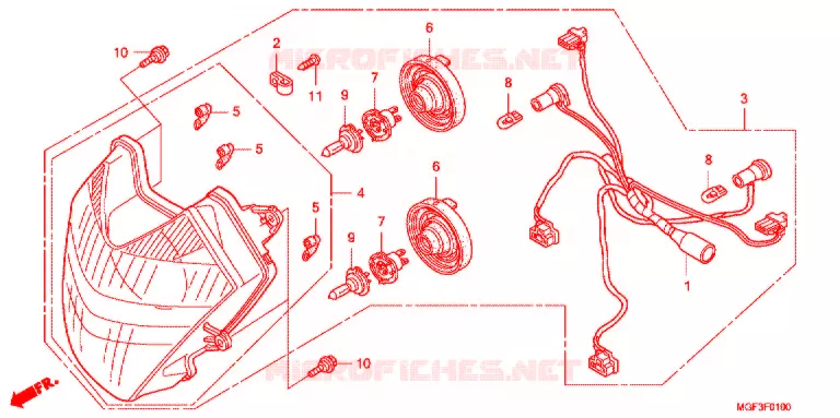 PHARE (FJS600A9-KO) Honda SCOOTER 600 SILVERWING 2009  FJS600A9