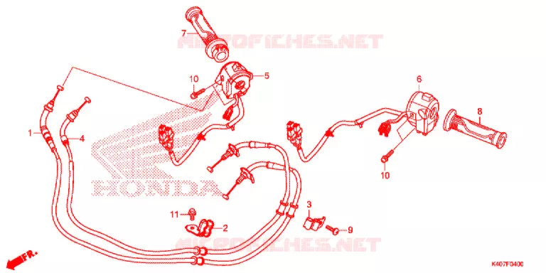 COMMODO - LEVIER - CABLE Honda SCOOTER 125 FORZA 2016  NSS125ADF