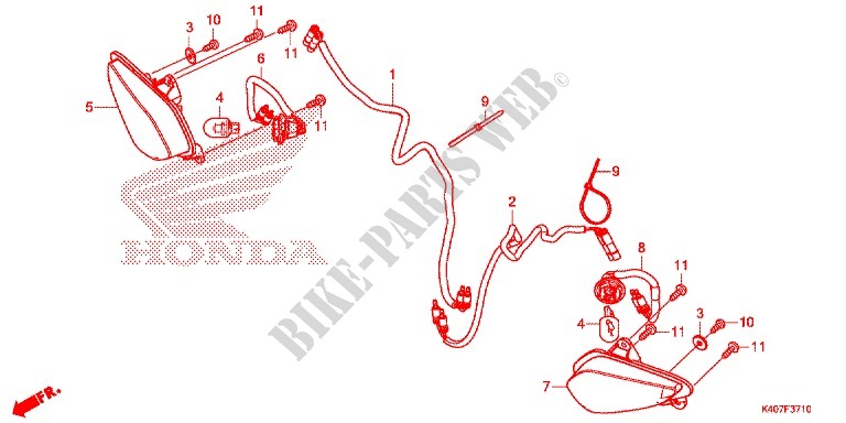 CLIGNOTANT AVANT pour Honda FORZA 125 de 2015