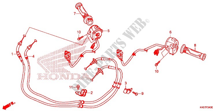 COMMODO   LEVIER   CABLE pour Honda FORZA 125 de 2015