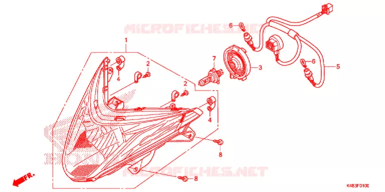 PHARE Honda SCOOTER 110 SPACY 2015  SCR1105WHF
