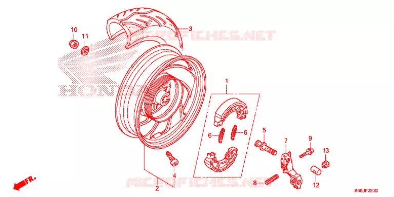ROUE ARRIERE Honda SCOOTER 110 SPACY 2015  SCR1105WHF