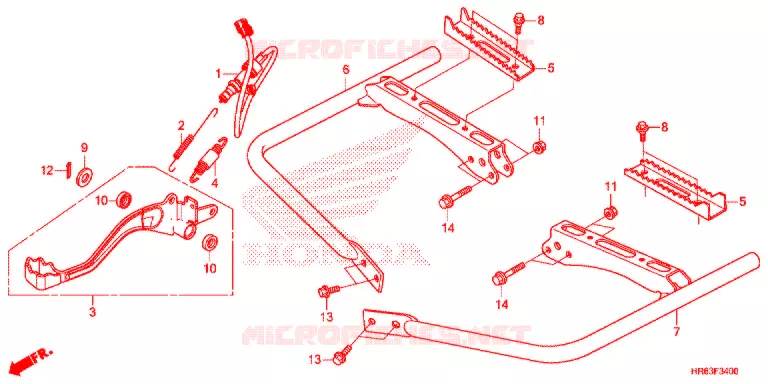 PEDALE - REPOSE PIED Honda ATV 500 FOURTRAX 2015  TRX500FA5F
