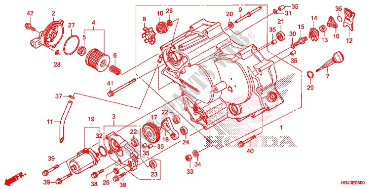 CARTER MOTEUR AVANT pour Honda FOURTRAX 500 FOREMAN 4X4 Power Steering, CAMO de 2015