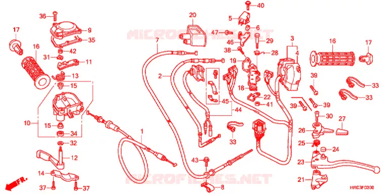 COMMODO - LEVIER - CABLE Honda ATV 500 FOURTRAX 2013  TRX500FPED