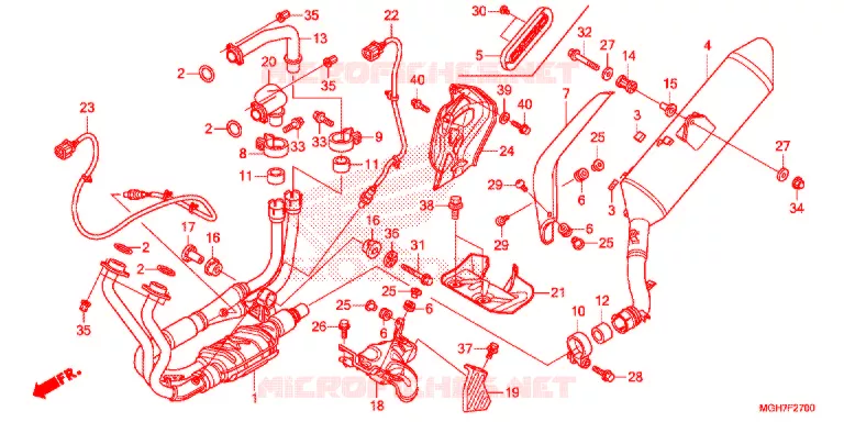 SILENCIEUX D'ECHAPPEMENT Honda MOTO 1200 CROSSTOURER 2015  VFR1200XAF