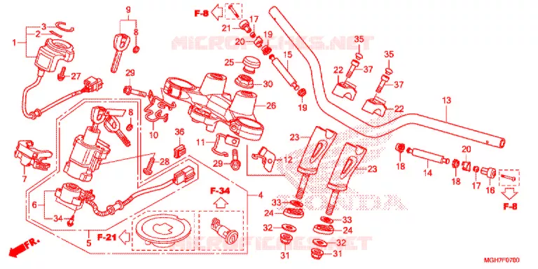 GUIDON - TE DE FOURCHE Honda MOTO 1200 CROSSTOURER 2015  VFR1200XAF