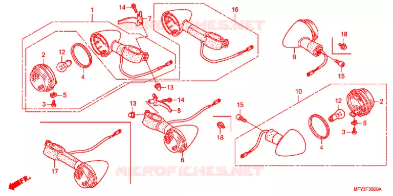 CLIGNOTANT Honda MOTO 1300 VT 2012  VT1300CRAC