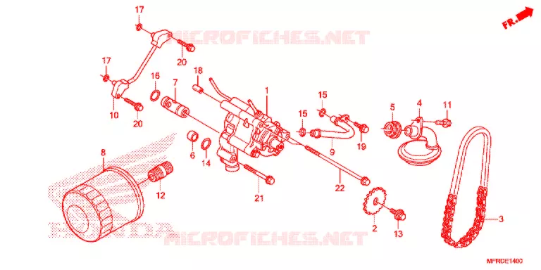FILTRE A HUILE - POMPE A HUILE Honda MOTO 1300 VT 2014  VT1300CXAE