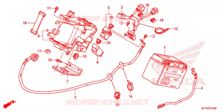 BATTERIE Honda MOTO 1300 VT 2016  VT1300CXAF