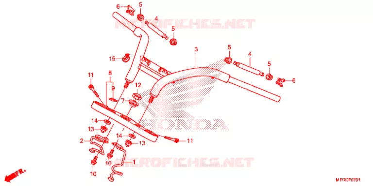 GUIDON - TE DE FOURCHE (VT1300CXA) Honda MOTO 1300 VT 2016  VT1300CXAF