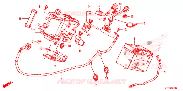 BATTERIE Honda MOTO 1300 VT 2015  VT1300CXAF