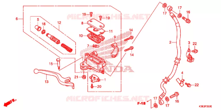 MAITRE CYLINDRE DE FREIN AVANT Honda SCOOTER 150 PCX 2015  WW150EXF