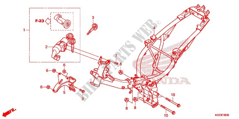 CADRE pour Honda WAVE 110 front brake disk de 2012