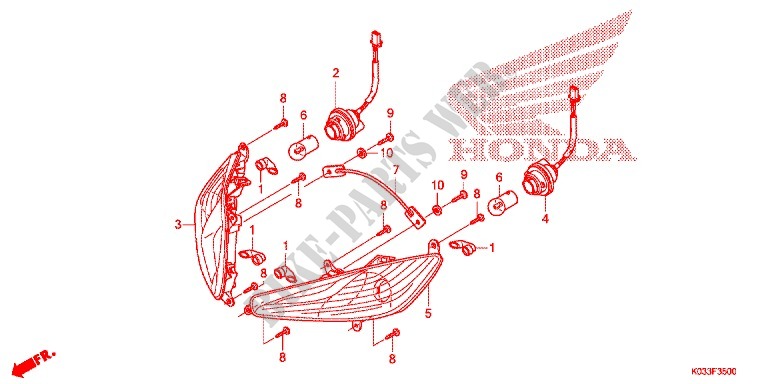 CLIGNOTANT pour Honda WAVE 110 front brake disk de 2012
